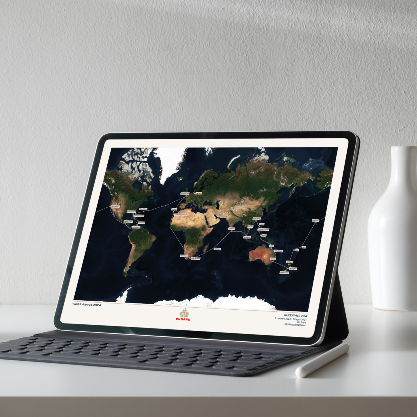 The Cunard Digital Cruise Map - Satellite
