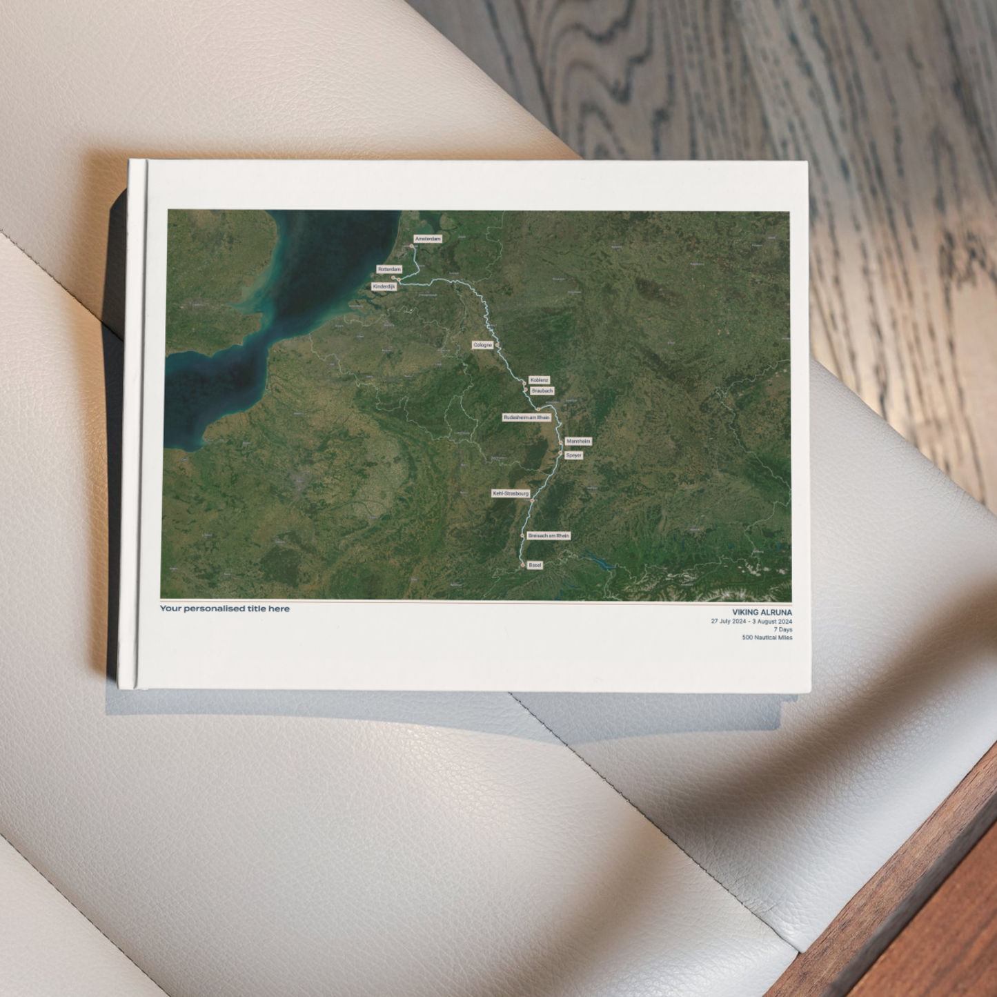 Digital Custom River Cruise Map - Satellite