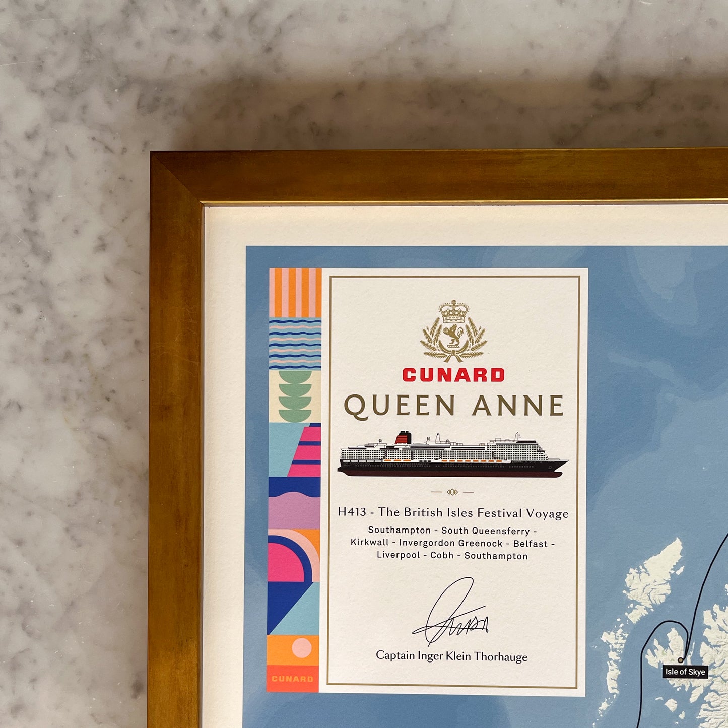 Limited Edition Queen Anne British Isles Festival Voyage Map
