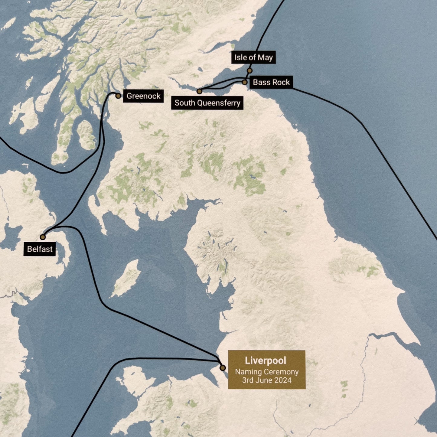 Limited Edition Queen Anne British Isles Festival Voyage Map