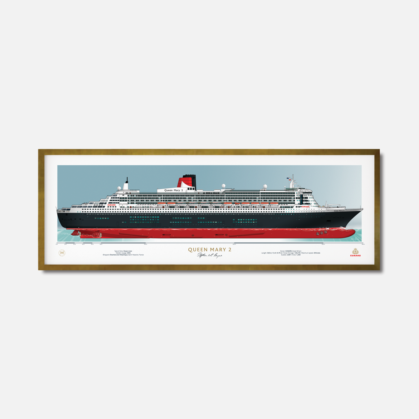 Queen Mary 2 Scale Ship Portrait