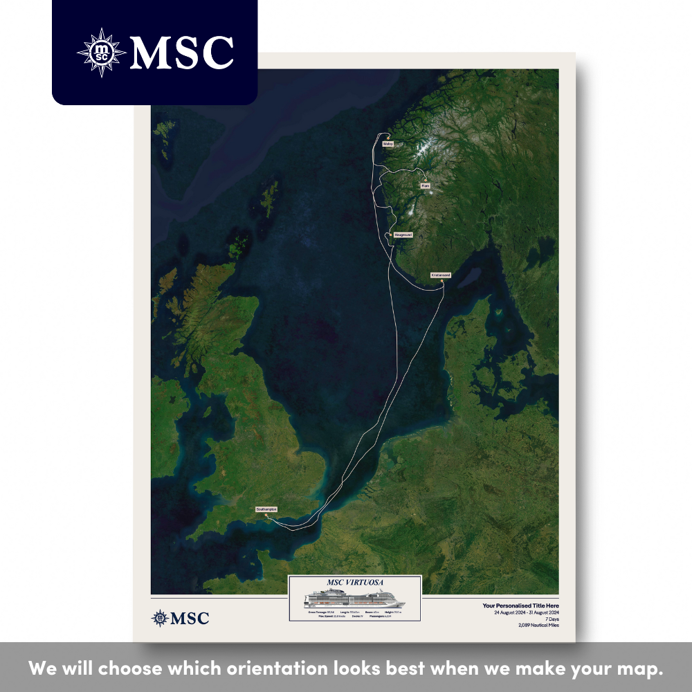 MSC Cruise Map - Satellite