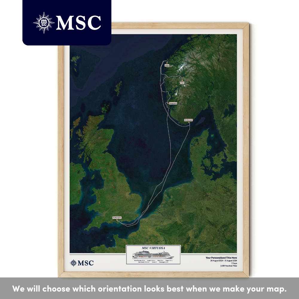 MSC Cruise Map - Satellite