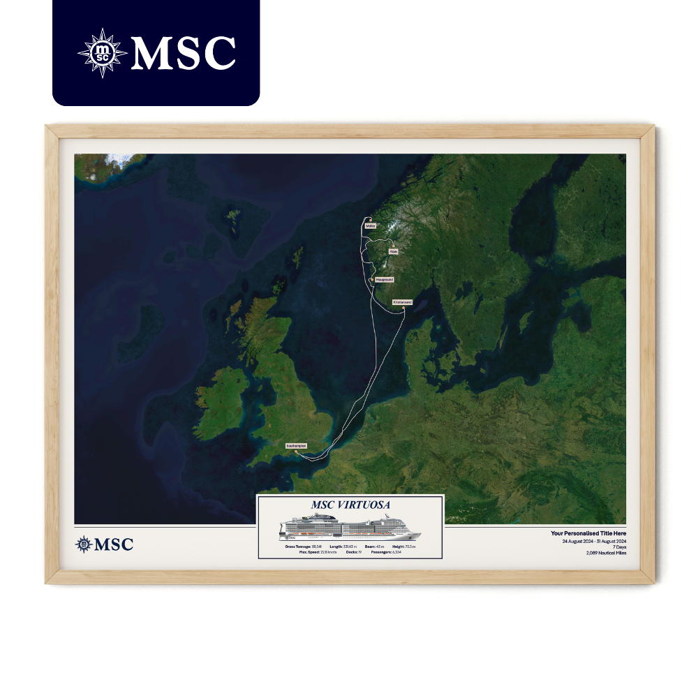 MSC Cruise Map - Satellite