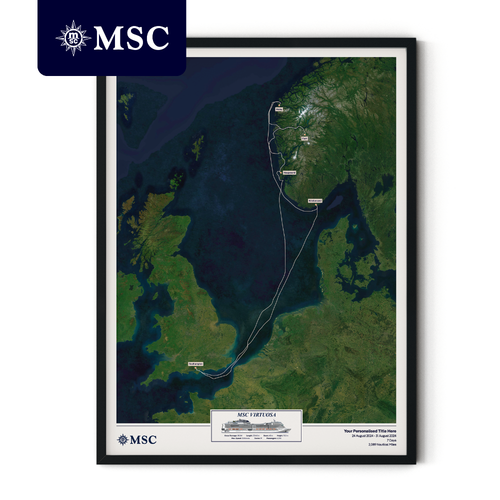 MSC Cruise Map - Satellite