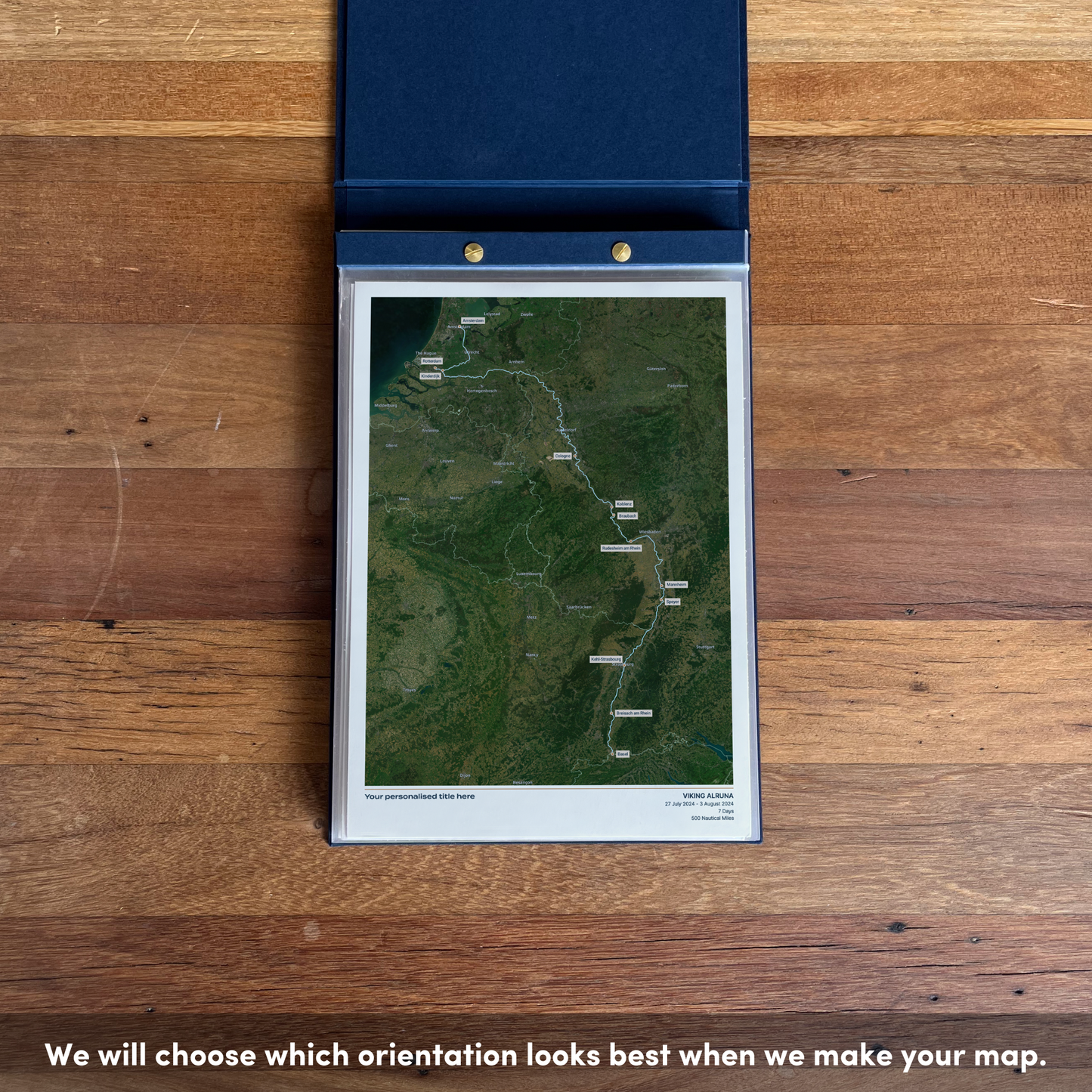 Custom River Cruise Album Map - Satellite