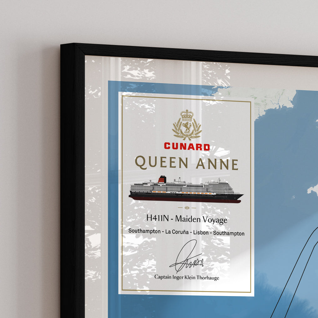 Limited Edition Queen Anne Maiden Voyage Map