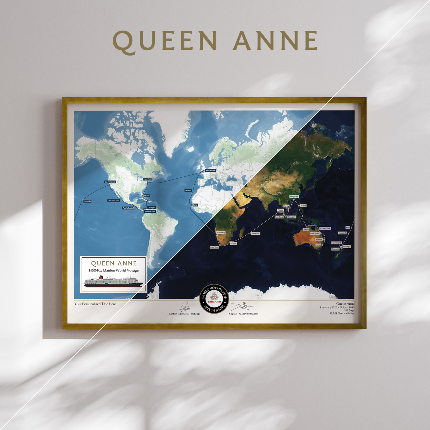 Special Edition Map of Queen Anne's maiden World Voyage