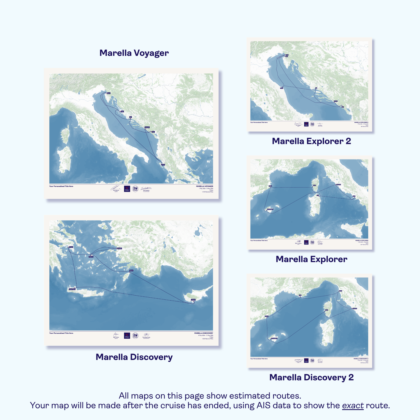 Marella 30th Birthday Special Edition Cruise Maps