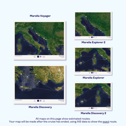 Marella 30th Birthday Special Edition Cruise Maps - Satellite