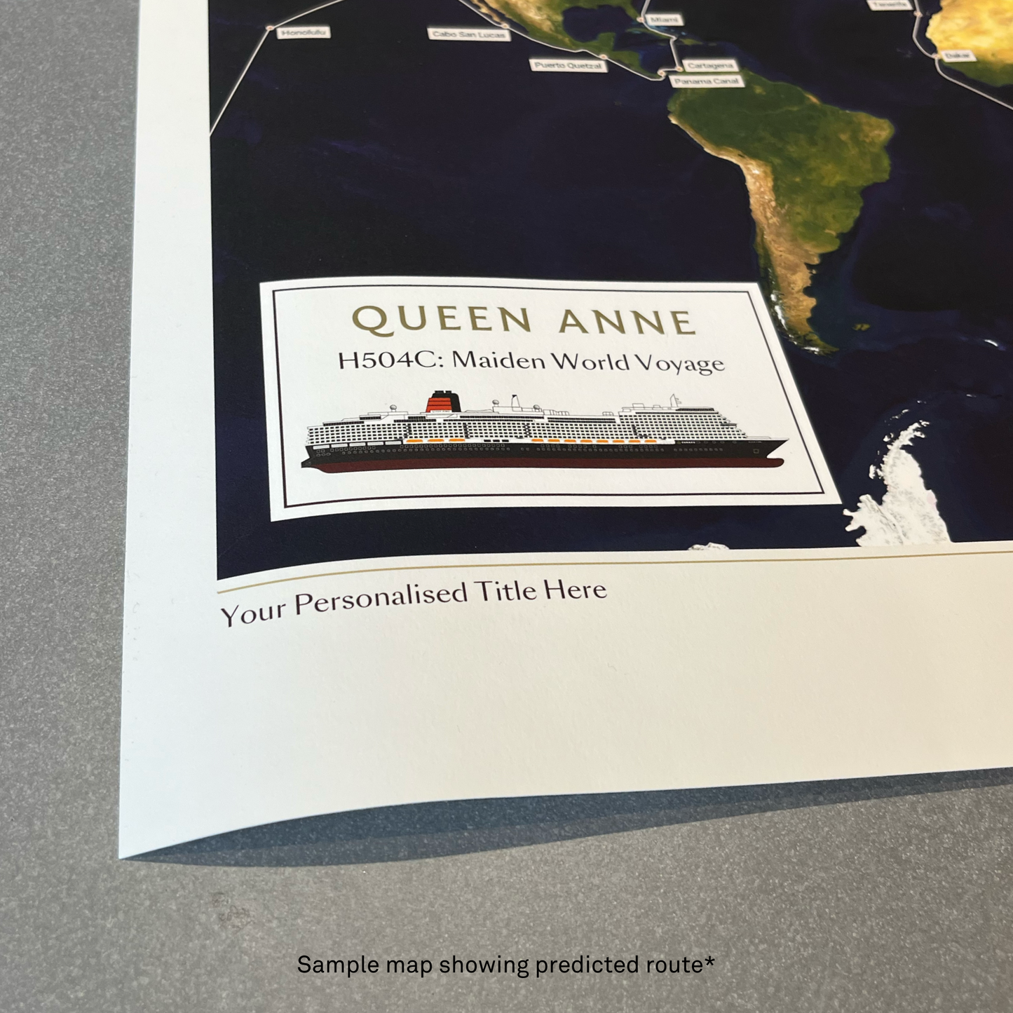 Special Edition Map of Queen Anne's maiden World Voyage