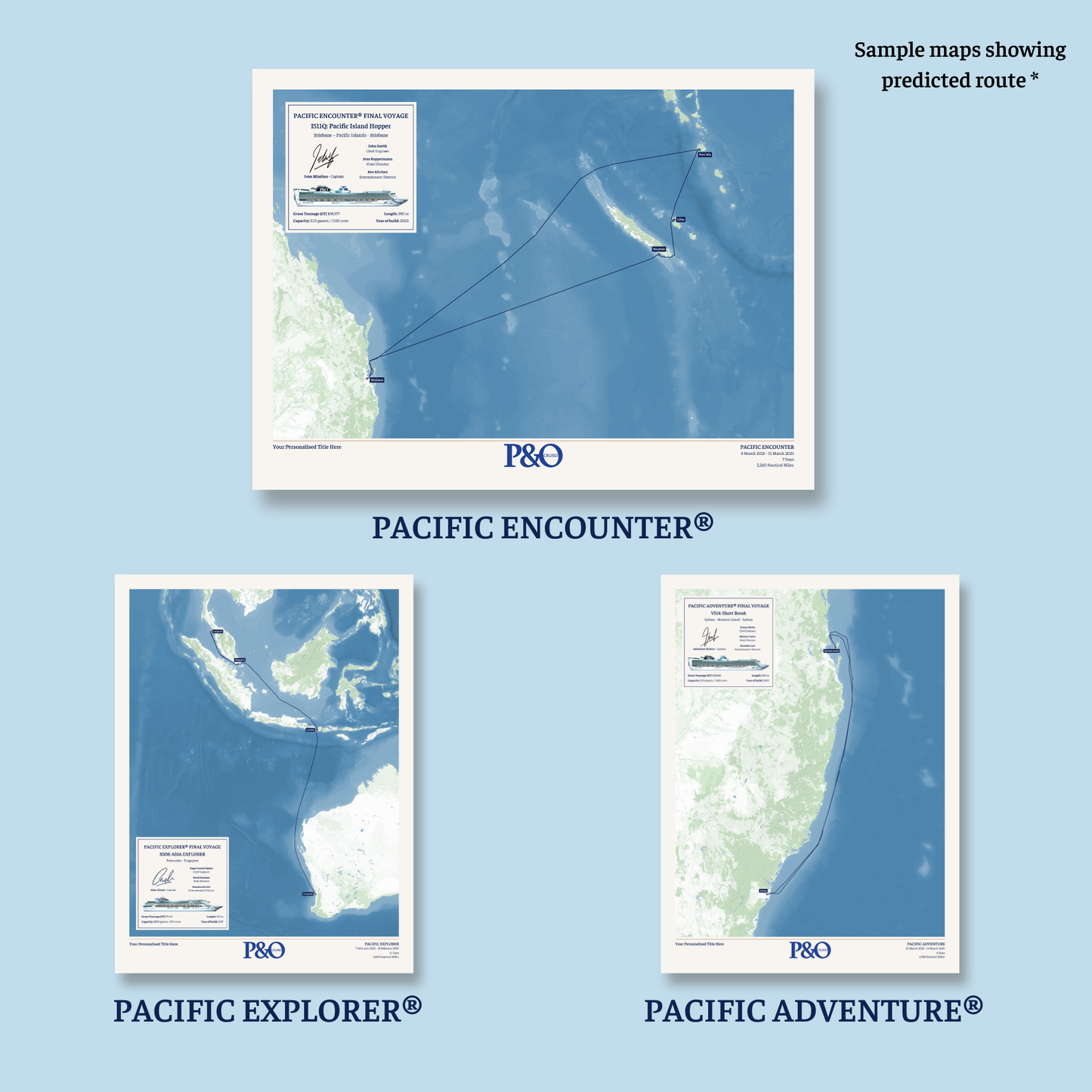 P&O Australia Final Voyages Special Edition Maps