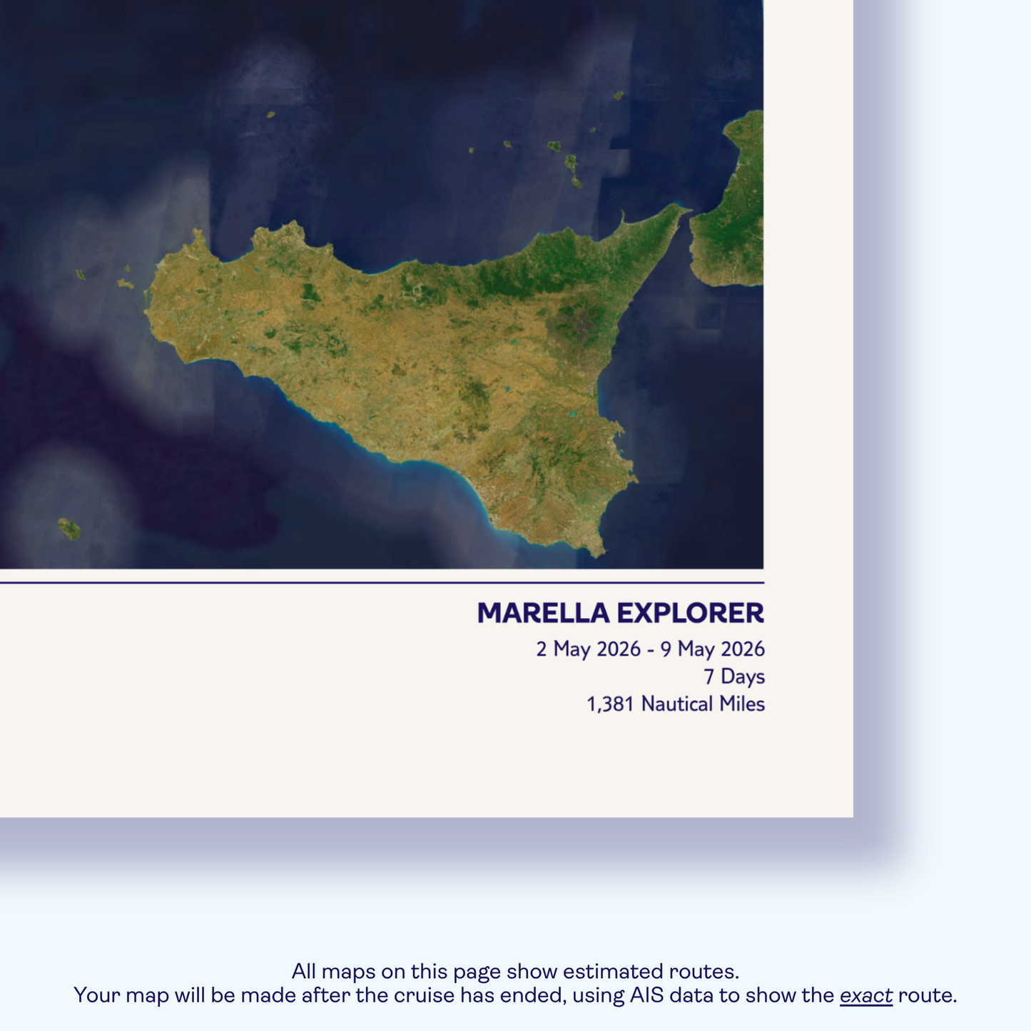 Marella 30th Birthday Special Edition Cruise Maps - Satellite