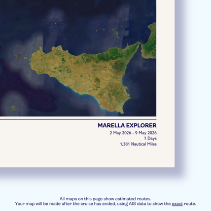 Marella 30th Birthday Special Edition Cruise Maps - Satellite