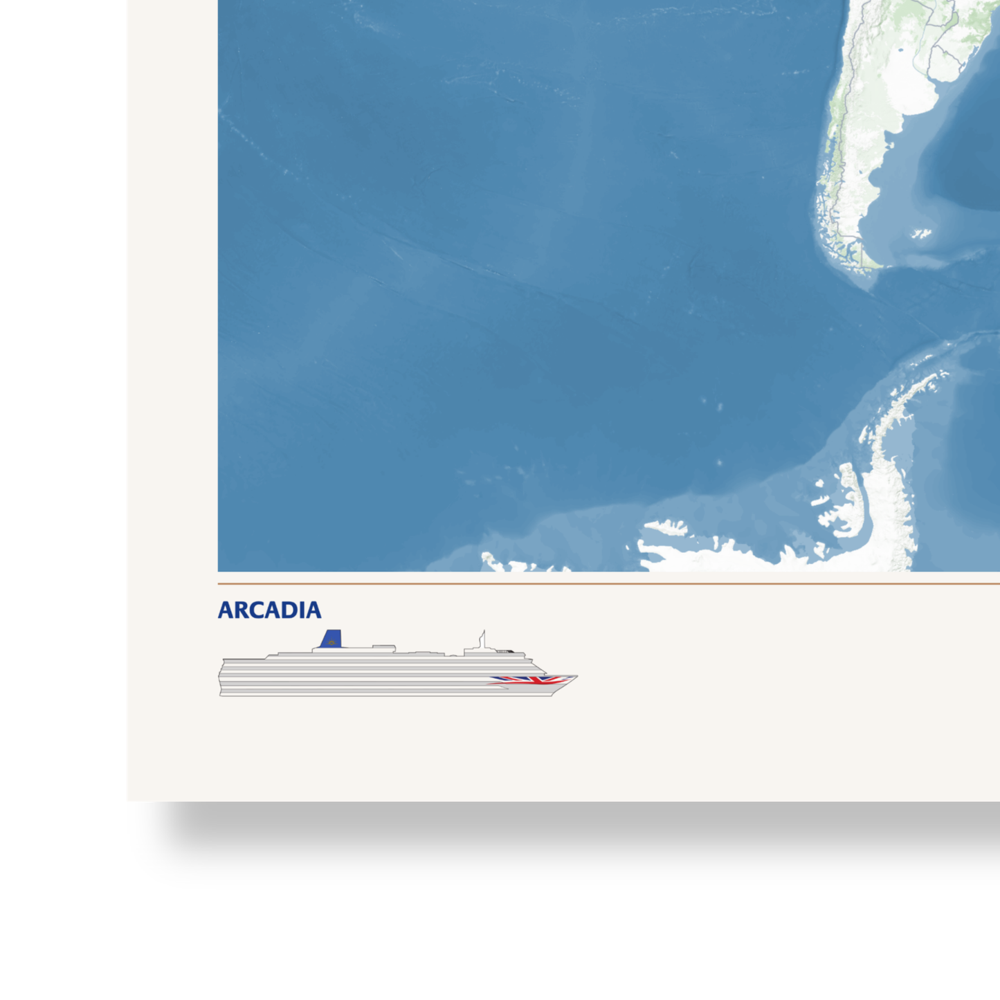 Special Edition Map of Arcadia's World Cruise 2026