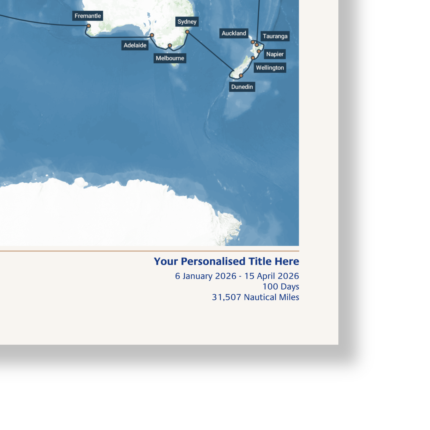Special Edition Map of Arcadia's World Cruise 2026
