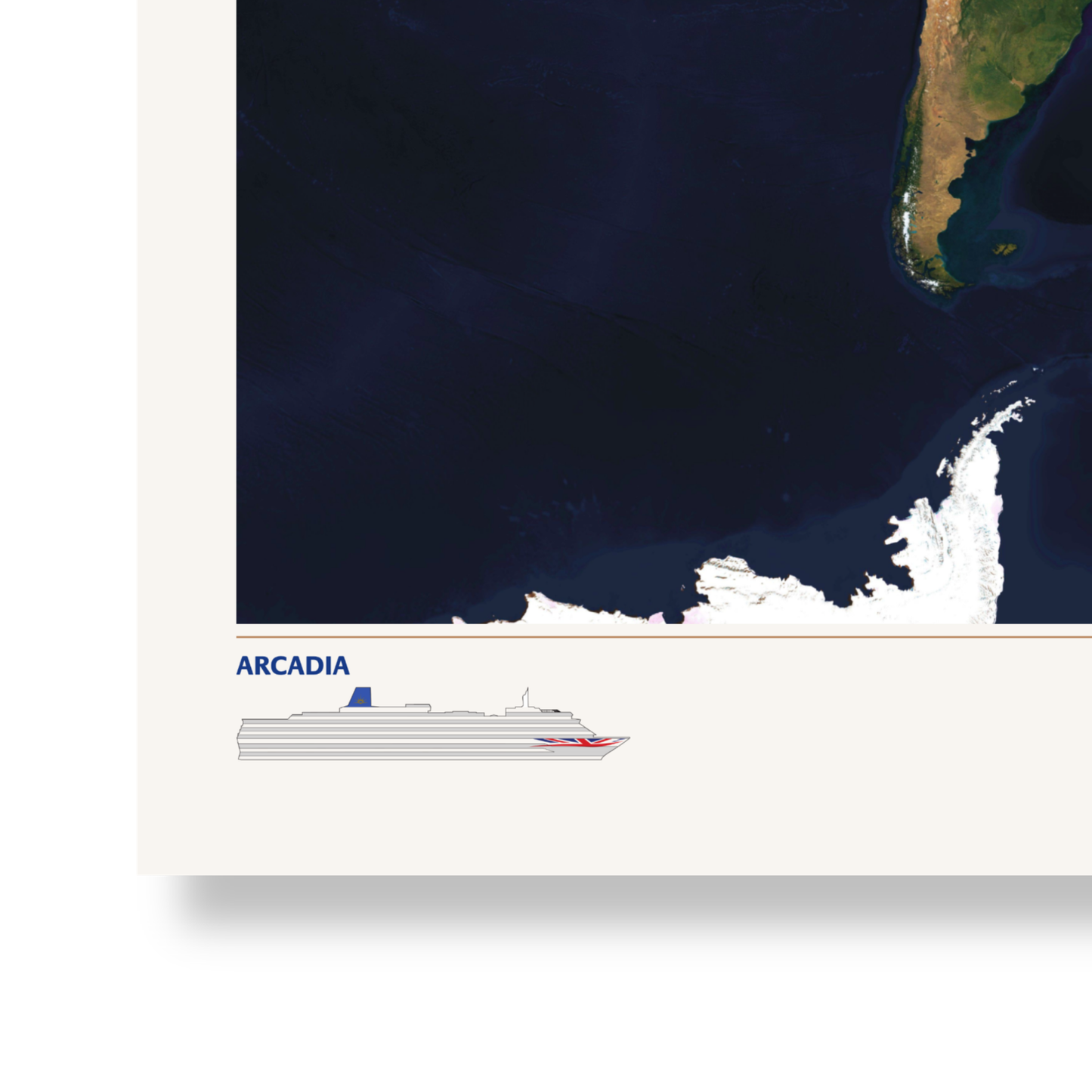 Special Edition Map of Arcadia's World Cruise 2026 - Satellite