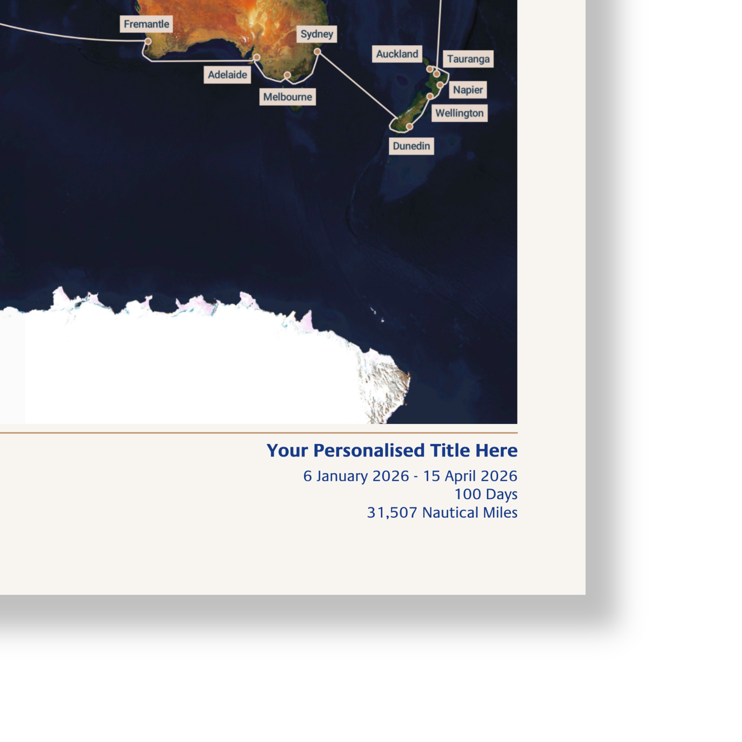 Special Edition Map of Arcadia's World Cruise 2026 - Satellite