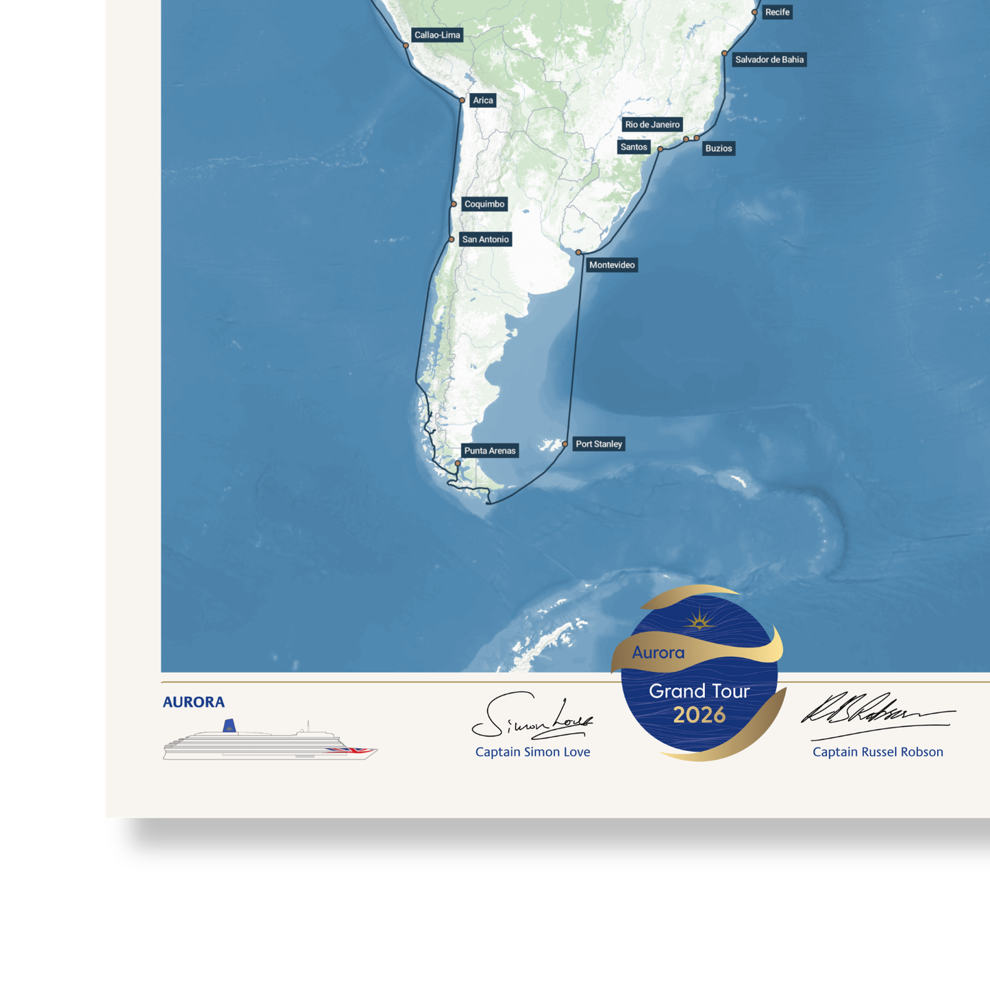 Special Edition Map of Aurora's Grand Tour 2026