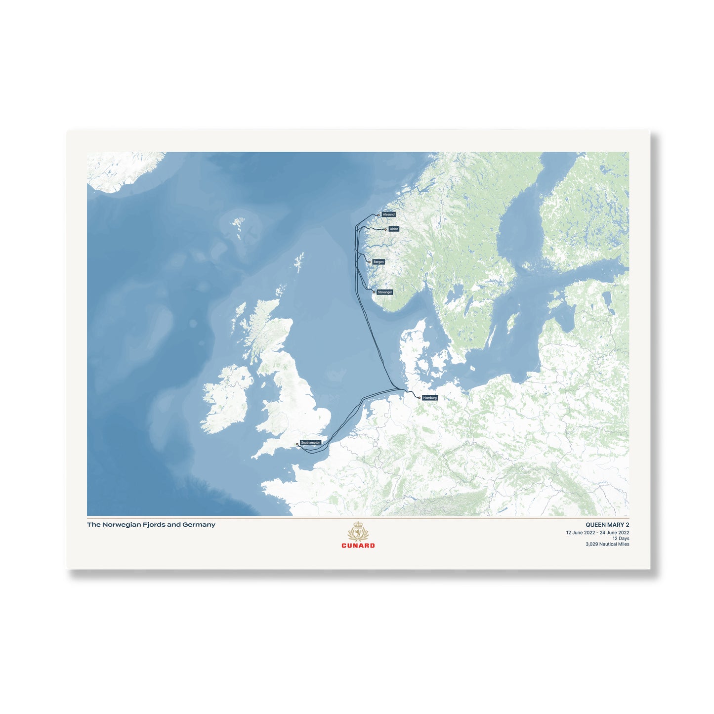 The Cunard Cruise Map