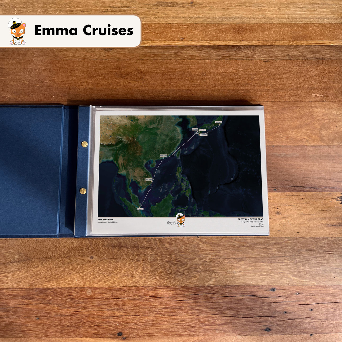 Emma Cruises Custom Cruise Map (Limited Edition) - Satellite