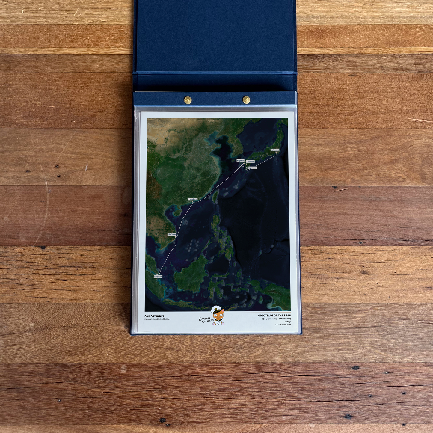 Emma Cruises Custom Cruise Map (Limited Edition) - Satellite