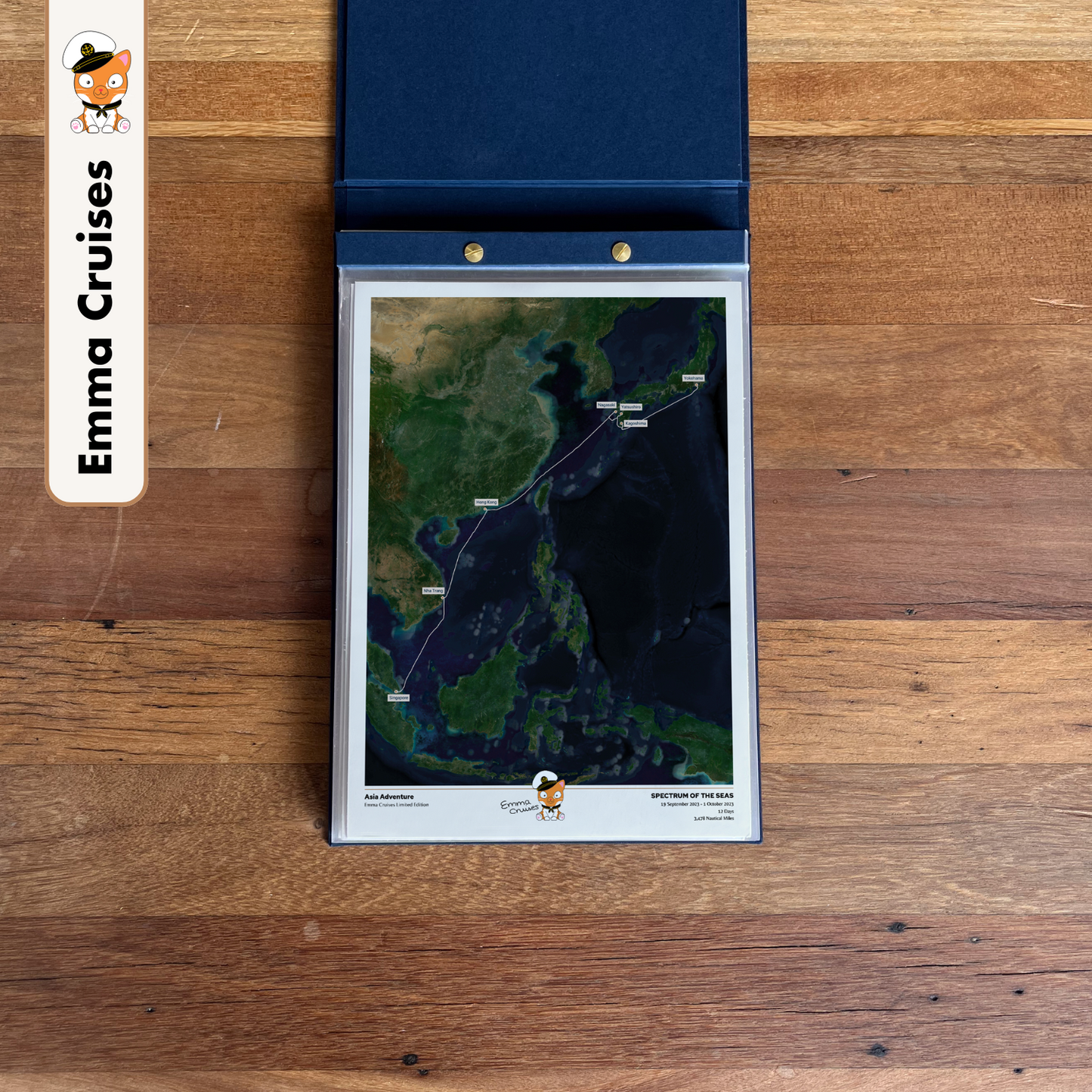 Emma Cruises Custom Cruise Map (Limited Edition) - Satellite