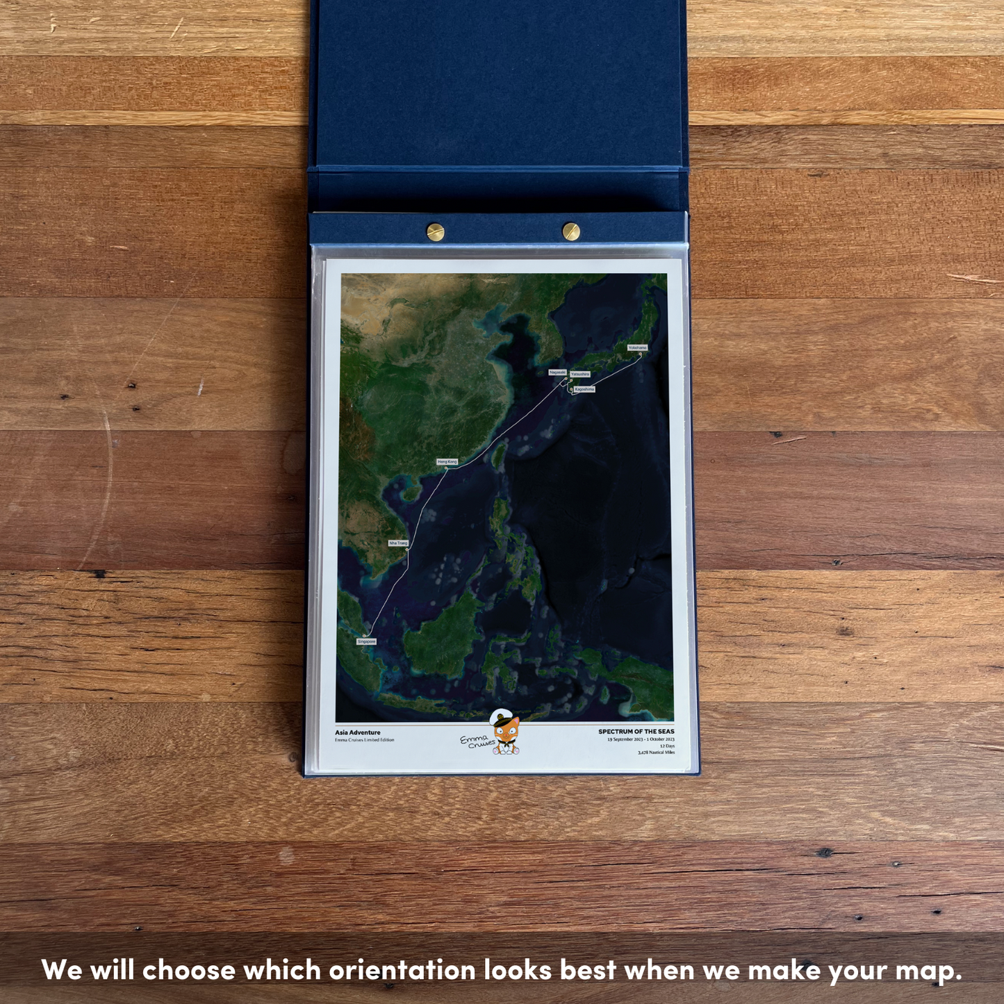 Emma Cruises Custom Cruise Map (Limited Edition) - Satellite