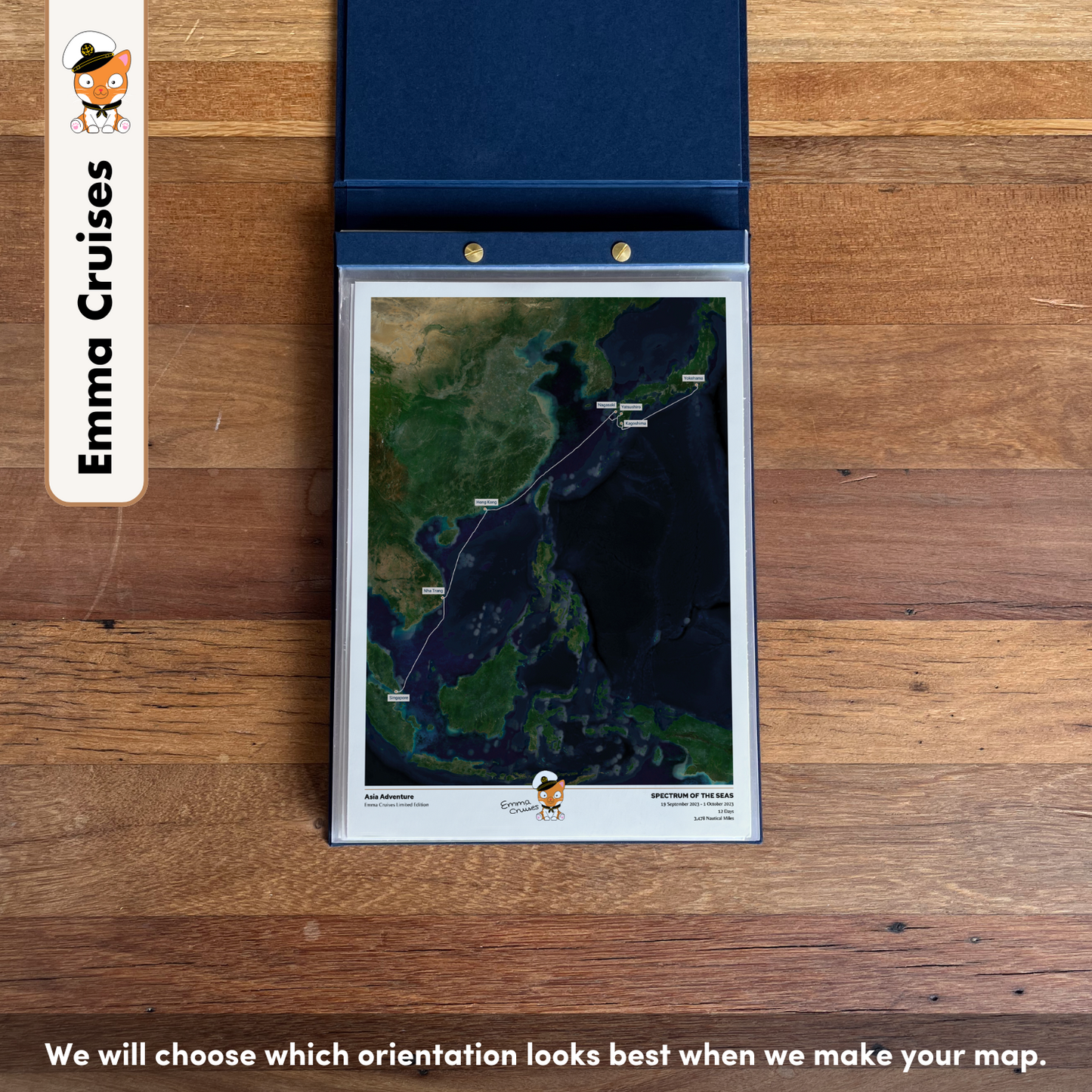 Emma Cruises Custom Cruise Map (Limited Edition) - Satellite