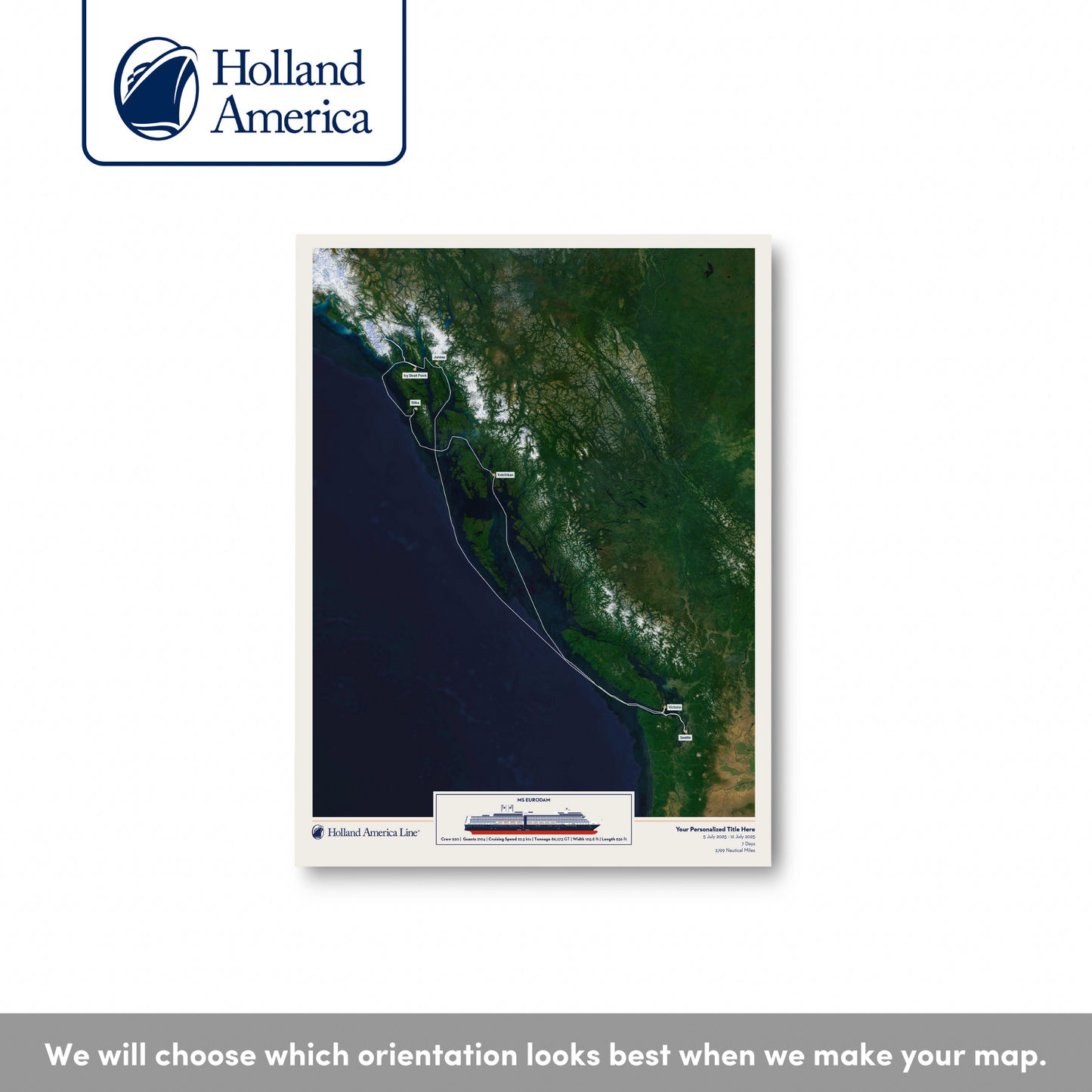 Holland America Cruise Map - Satellite