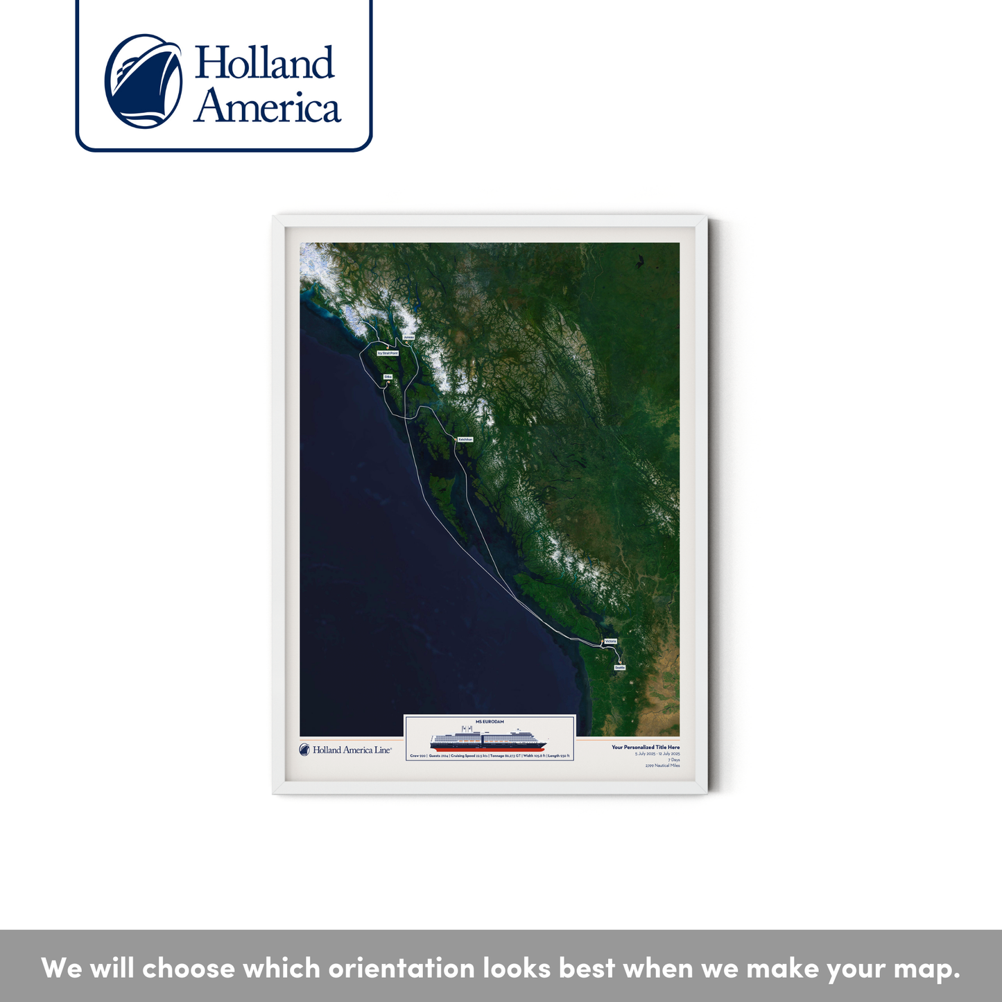 Holland America Cruise Map - Satellite