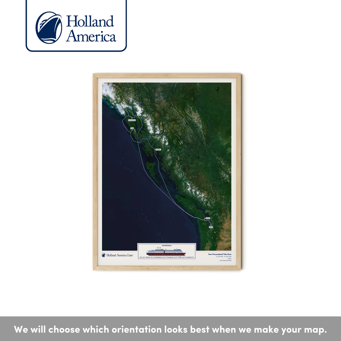 Holland America Cruise Map - Satellite