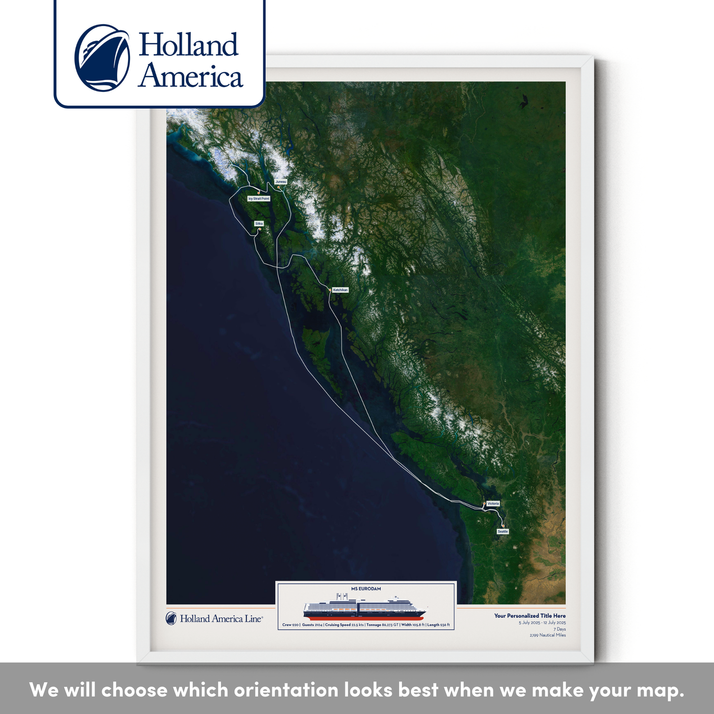 Holland America Cruise Map - Satellite