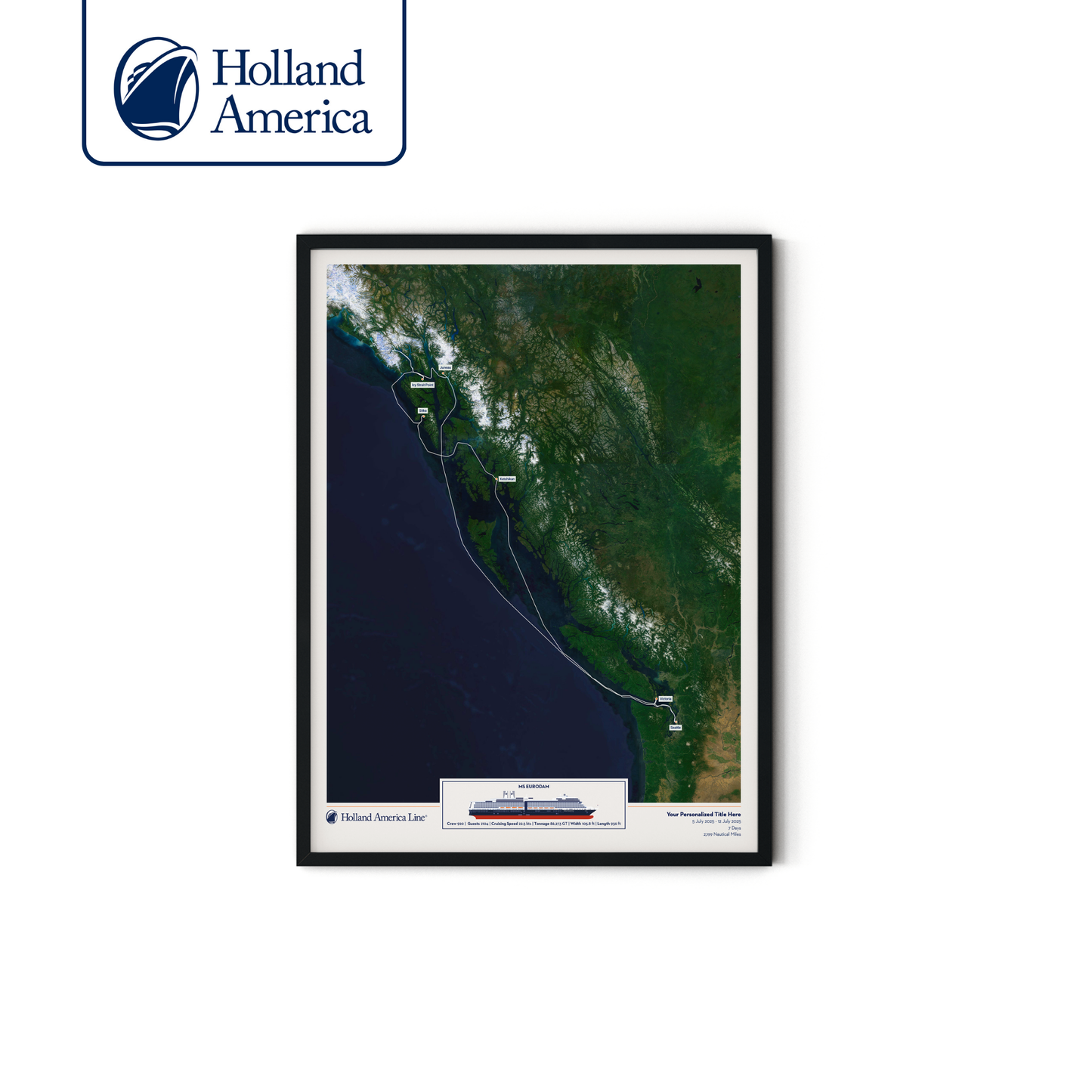Holland America Cruise Map - Satellite