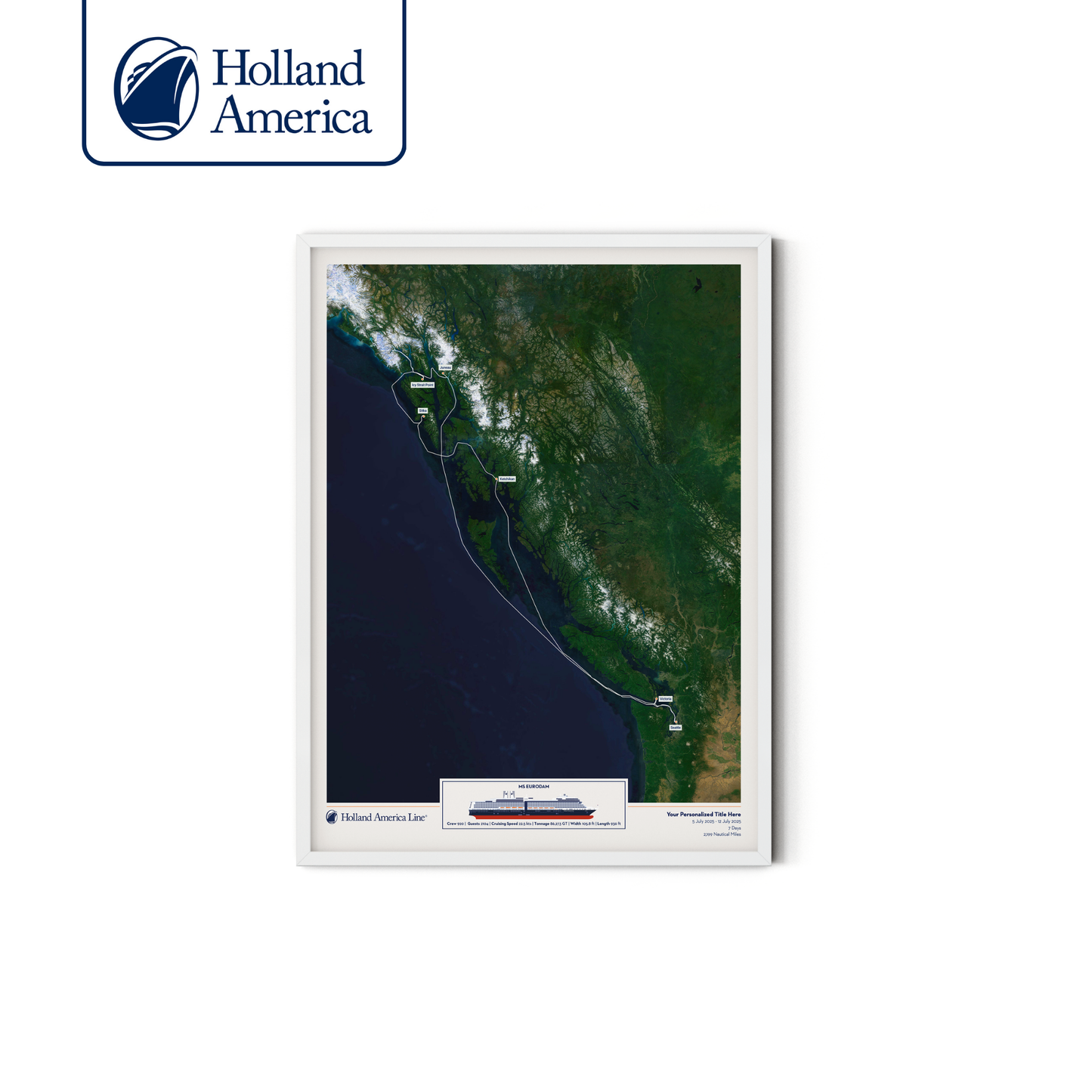 Holland America Cruise Map - Satellite