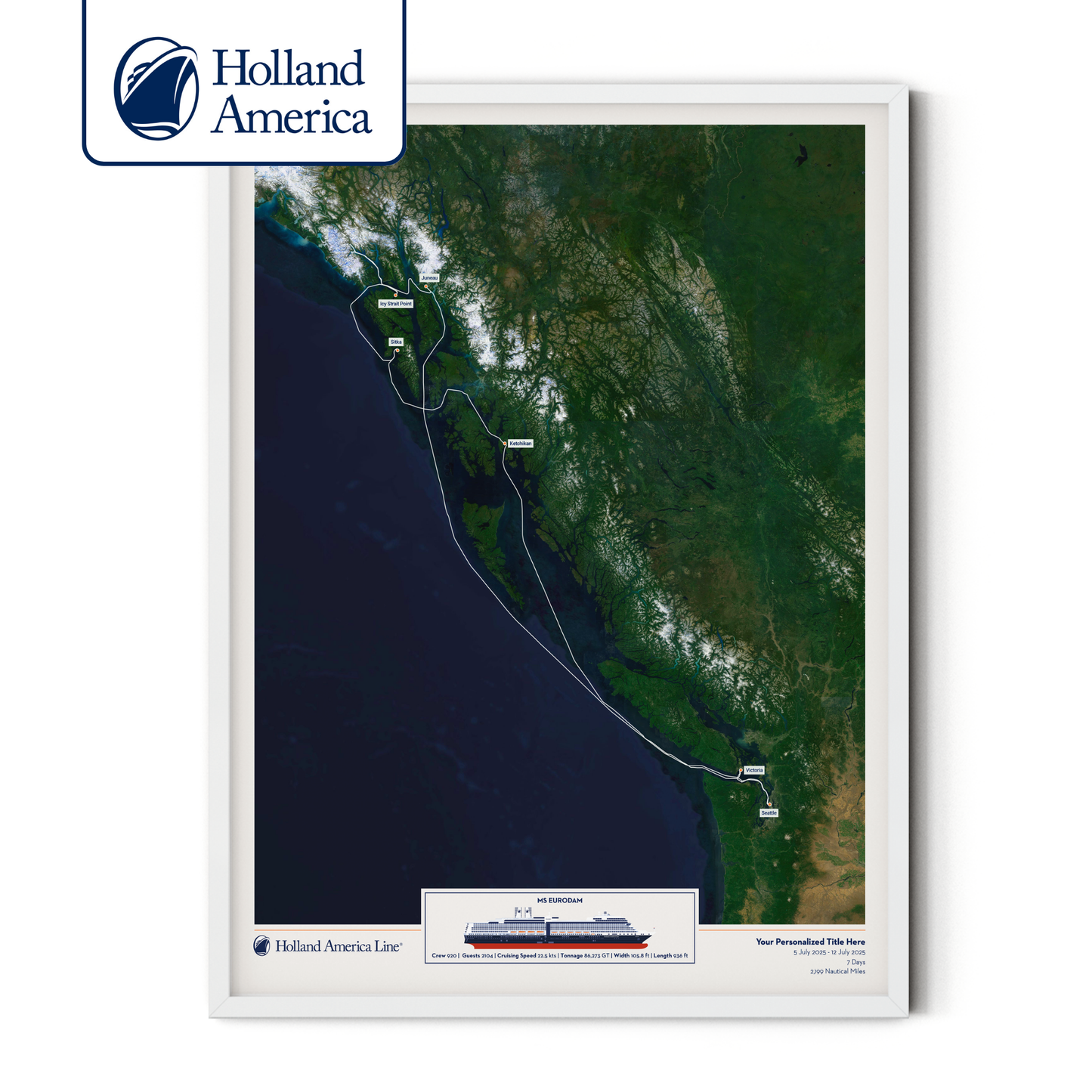 Holland America Cruise Map - Satellite