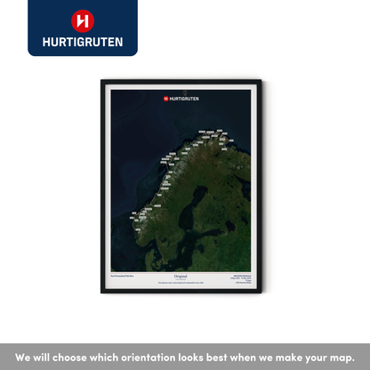 Hurtigruten Cruise Map - Satellite