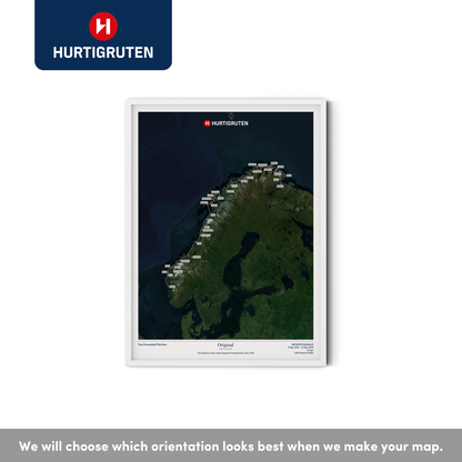 Hurtigruten Cruise Map - Satellite