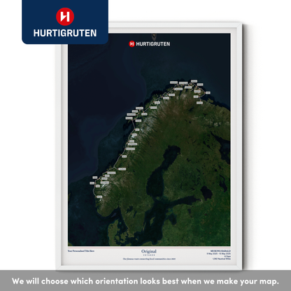 Hurtigruten Cruise Map - Satellite