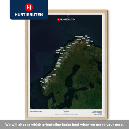 Hurtigruten Cruise Map - Satellite