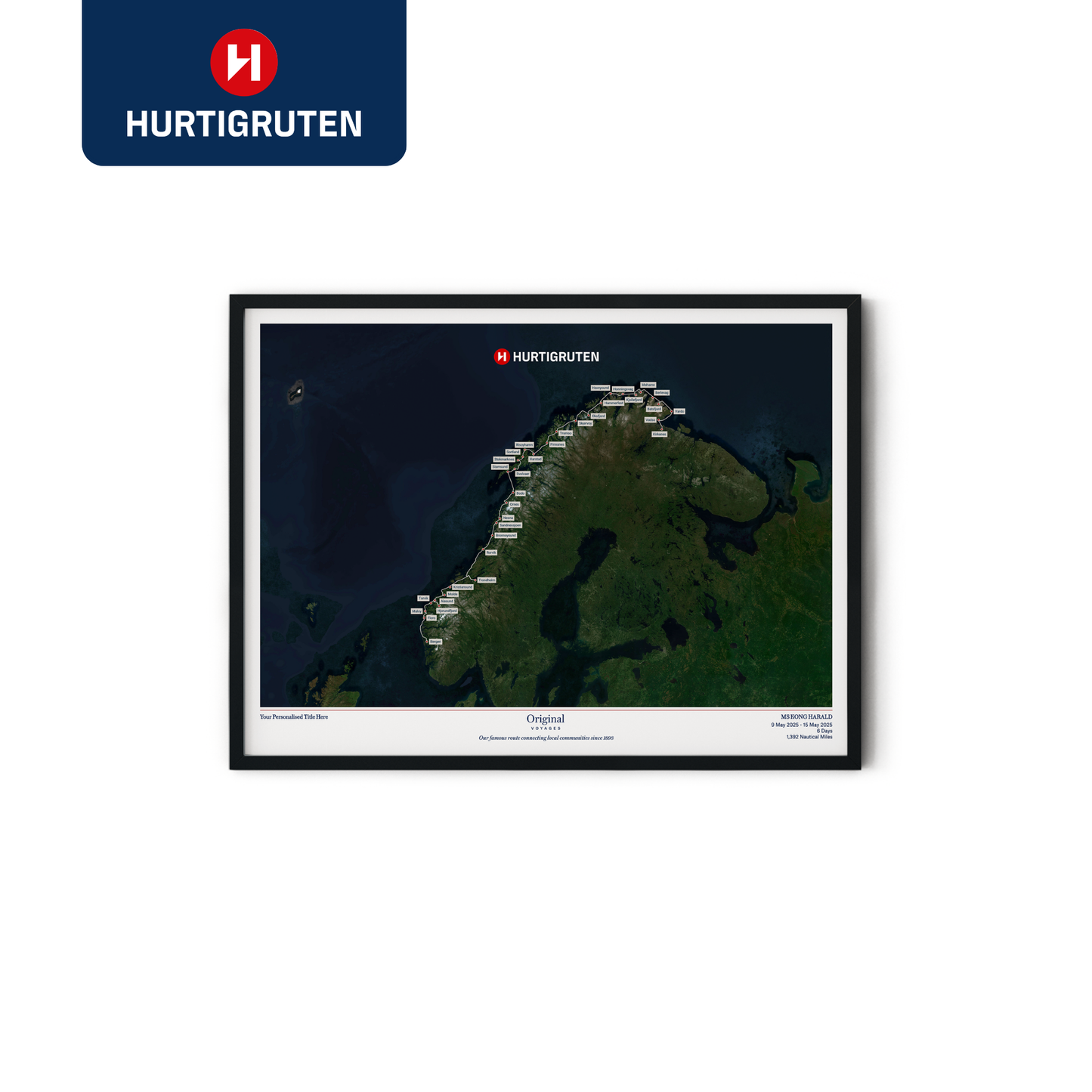 Hurtigruten Cruise Map - Satellite