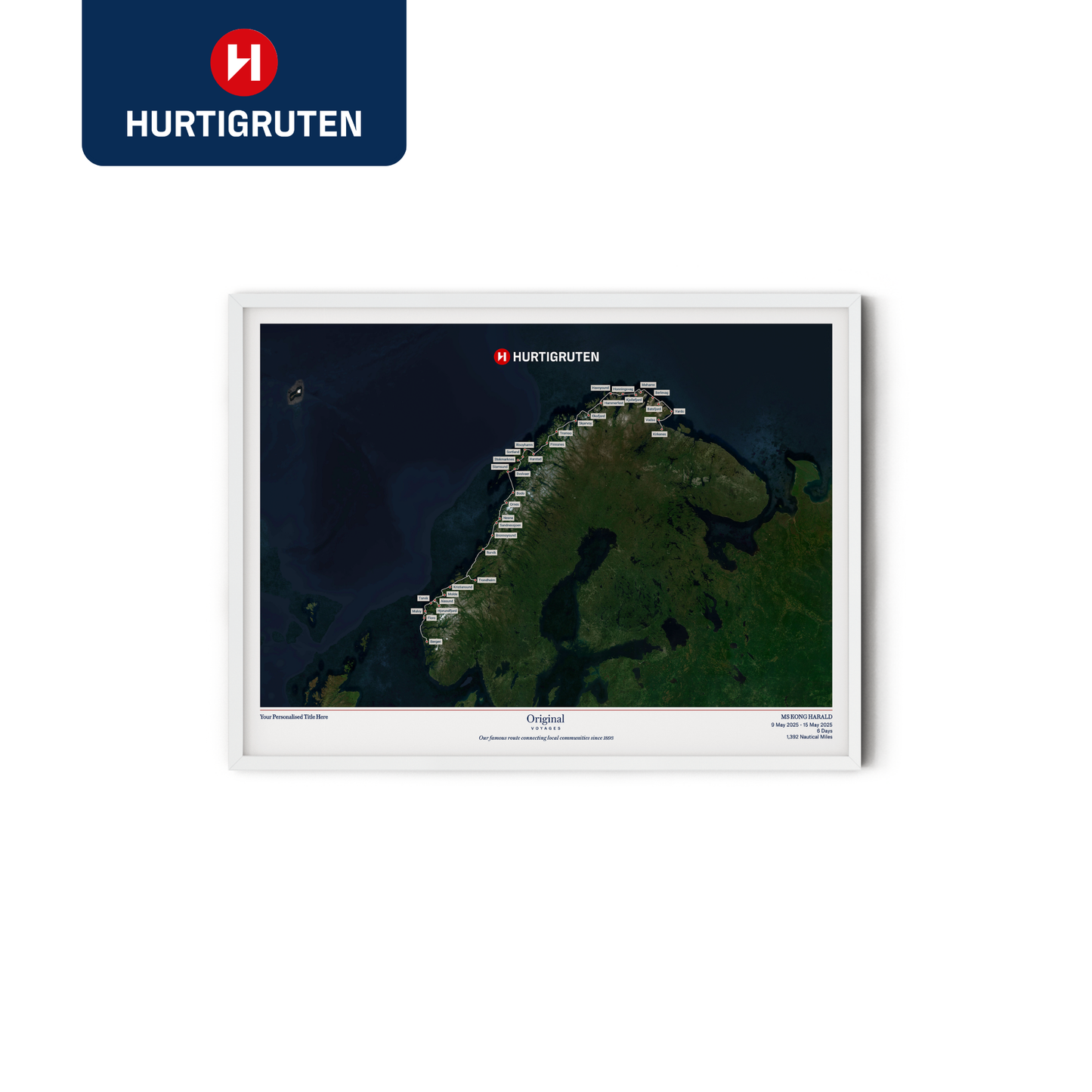 Hurtigruten Cruise Map - Satellite