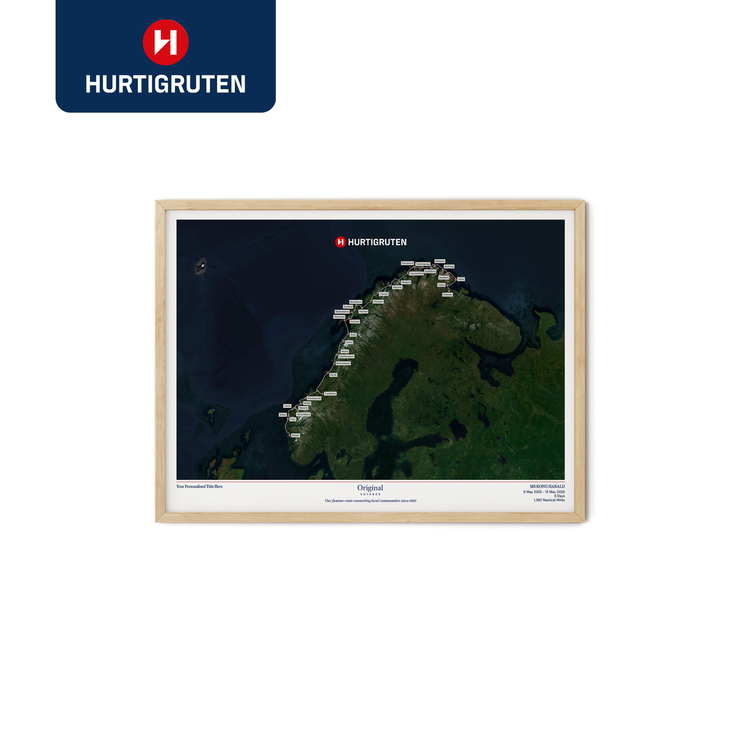 Hurtigruten Cruise Map - Satellite