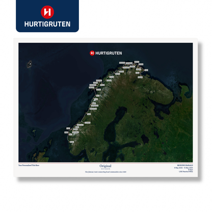 Hurtigruten Cruise Map - Satellite