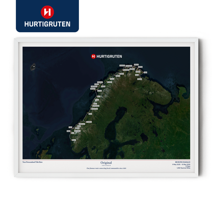 Hurtigruten Cruise Map - Satellite
