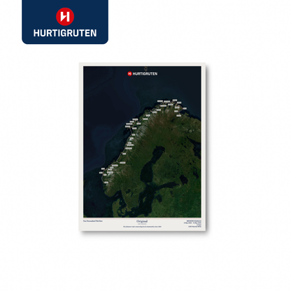 Hurtigruten Cruise Map - Satellite