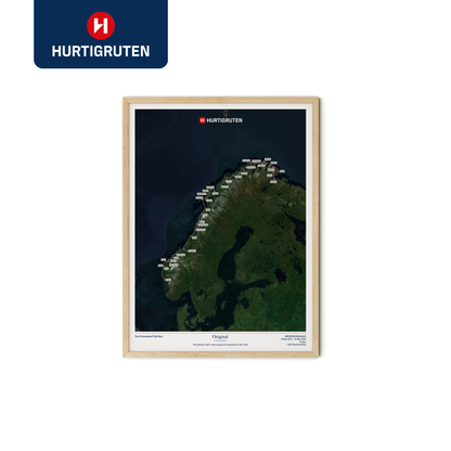 Hurtigruten Cruise Map - Satellite