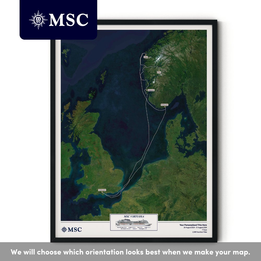 MSC Cruise Map - Satellite
