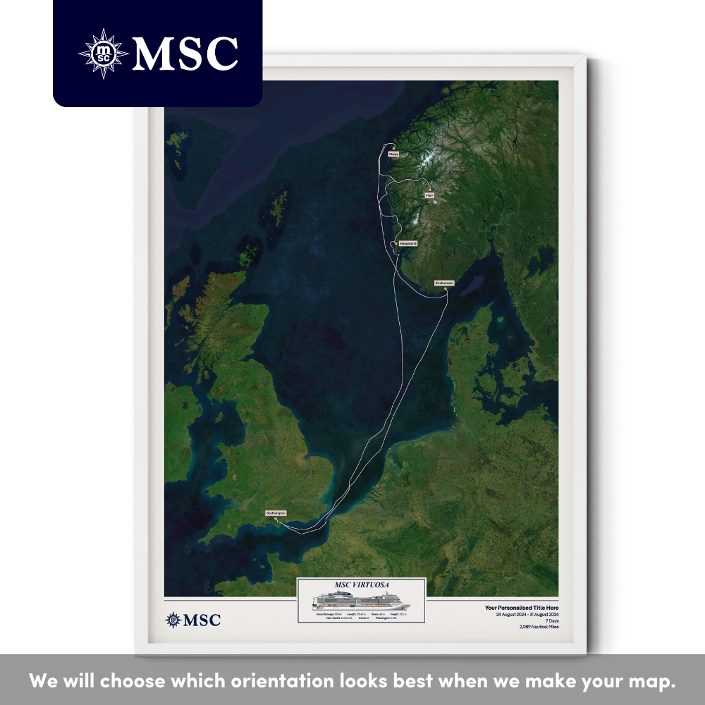 MSC Cruise Map - Satellite