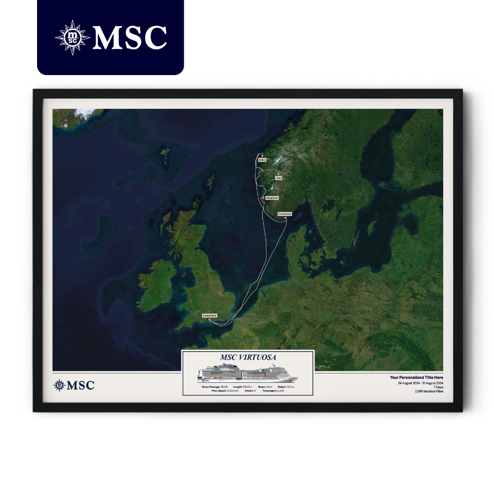 MSC Cruise Map - Satellite